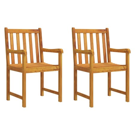 vidaXL Chaises de jardin 2 Pièces Bois d'acacia solide