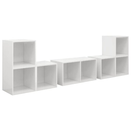 vidaXL Ensemble de meubles TV 6 Pièces Blanc brillant Aggloméré