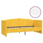 vidaXL Lit avec matelas et éclairage USB Jaune Velours 90x200 cm