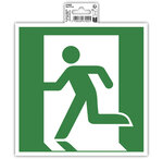 Panneau Pvc Adhésif Antidérapant Évacuation Gauche 20x20 Cm - Vert - Exacompta