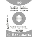 Paquet 100 Fiches Sous Film - Bristol Quadrillé 5x5 Non Perforé 105x148mm - Blanc - X 20 - Exacompta