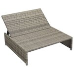 vidaXL Salon de jardin 5 Pièces avec coussins Résine tressée Gris