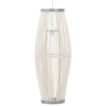 vidaXL Lampe suspendue Blanc Osier 40 W 23x55 cm Ovale E27