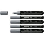 Marqueur pointe moyenne FREE acrylic T300 gris foncé x 5 STABILO
