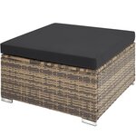 Tectake Salon bas de jardin MILAN 5 places - marron naturel