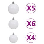 vidaXL Arbre de Noël artificiel pré-éclairé et boules blanc 120 cm