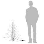 vidaXL Arbres de Noël pliables avec LED 3 Pièces Blanc chaud 87x87x93 cm