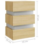 vidaXL Table de chevet à LED chêne sonoma 45x35x67cm bois d'ingénierie
