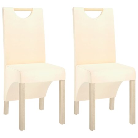 vidaXL Chaises à manger lot de 2 crème tissu