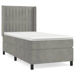vidaXL Lit à sommier tapissier et matelas Gris clair 80x200 cm Velours