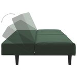 vidaXL Canapé-lit à 2 places Vert foncé Velours