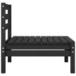 vidaXL Canapé à 2 places de jardin Noir Bois de pin solide