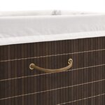vidaXL Panier à linge rectangulaire Bambou Marron foncé