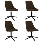 vidaXL Chaises pivotantes à manger lot de 4 marron foncé tissu