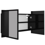 vidaXL Armoire à miroir de bain à LED Noir brillant Acrylique
