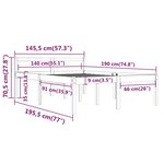 vidaXL Lit pour personne âgée noir 140x190 cm bois massif de pin