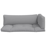 vidaXL Coussins de palette 3 Pièces gris tissu