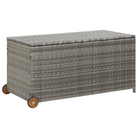 vidaXL Boîte de rangement de jardin Gris clair 120x65x61 cm Rotin