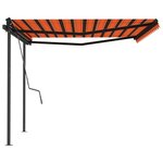 vidaXL Auvent rétractable automatique et poteaux 4x3m Orange et marron