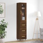 vidaXL Buffet haut Chêne marron 34 5x34x180 cm Bois d'ingénierie