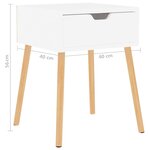 vidaXL Tables de chevet 2 Pièces Blanc brillant 40x40x56 cm Aggloméré