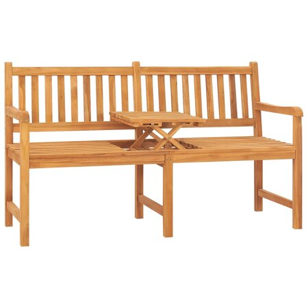 vidaXL Banc de jardin 3 places avec table 150 cm Bois de teck massif