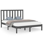 vidaXL Cadre de lit Gris Bois massif 160x200 cm