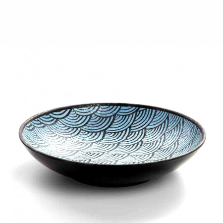 Assiette creuse mélamine motifs bleus ø 22 5 cm - pujadas -  - mélamine