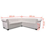 vidaXL Canapé d'angle Chesterfield 5 plc Cuir artificiel Blanc