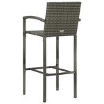 vidaXL Jeu de bar de jardin 5 Pièces avec accoudoirs Résine tressée Gris
