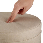 Tectake Tabouret avec coffre de rangement aspect lin YUMI - sable