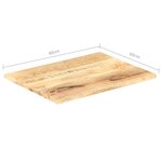 vidaXL Dessus de table Bois de manguier solide 25-27 mm 80x60 cm