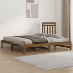 vidaXL Lit coulissant Marron miel 2x(90x190) cm Bois de pin massif