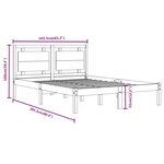 vidaXL Cadre de lit Noir Bois massif 160x200 cm