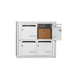 Bloc collectif Leabox  2x2  grade 3  simple face  intérieur  fixation murale  blanc neige  ral 9016 finition brillante