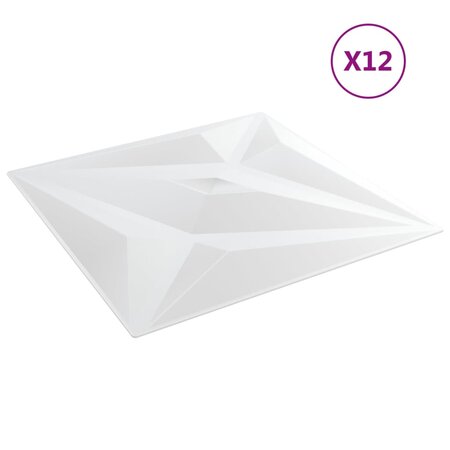 vidaXL Panneaux muraux 12 Pièces blanc 50x50 cm EPS 3 m² étoile