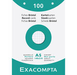 Étui De 100 Fiches - Bristol Quadrillé 5x5 Perforé 148x210mm - Blanc - X 10 - Exacompta