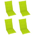 vidaXL Chaises inclinables de jardin 4 Pièces avec coussins Bois d'acacia