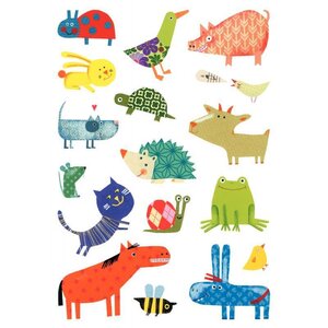 Pochette de 93 maxi gommettes animaux adhésives repositionnables