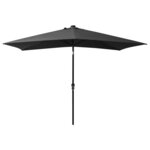 vidaXL Parasol avec LED et mât en acier Anthracite 2x3 m