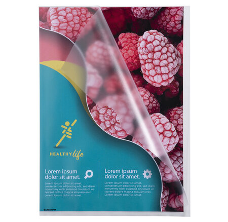 Sachet De 10 Pochettes Coin Polypropylène Grainé 12/100e - A4 - Cristal - X 10 - Exacompta