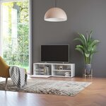 vidaXL Meuble TV Blanc brillant 120x34x37 cm Aggloméré