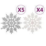 vidaXL Ensemble de boules de Noël 108 Pièces Argenté et blanc