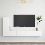 vidaXL Ensemble de meuble TV 3 Pièces Blanc Aggloméré
