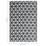 vidaXL Tapis d'extérieur Noir 140x200 cm PP
