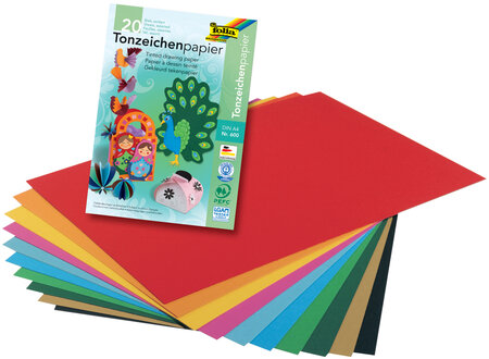Bloc de papier teinté, A4, 130 g/m2, 20 feuilles