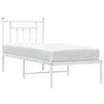 vidaXL Cadre de lit métal avec tête de lit blanc 75x190 cm