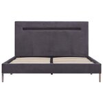 vidaXL Cadre de lit avec LED Gris Tissu 120 x 200 cm