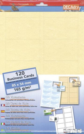 Pack 120 Cartes Visit Parch. Cham85X54
