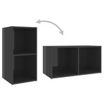vidaXL Ensemble de meubles TV 3 Pièces Gris brillant Aggloméré